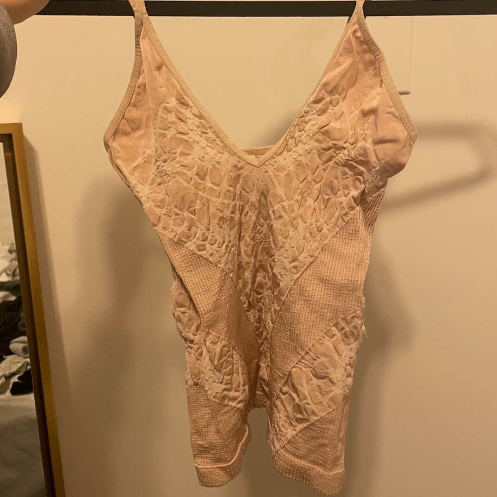 Light pink Free People (Intimately) patterned tank